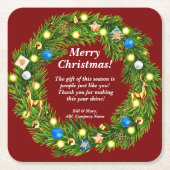 Naam Bericht, Bedrijf Business Kantoor Christmas Kartonnen Onderzetters (Voorkant)
