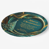 Naam Bericht Bedrijf Groen Goud Kerstboom 9" Papieren Bordje (Gekanteld)