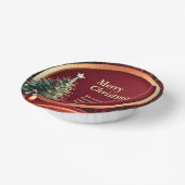 Naam Bericht Bedrijf Rood Goud + Kerstboom Papieren Kommen (Gebogen)