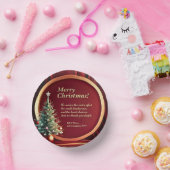 Naam Bericht Bedrijf Rood Goud + Kerstboom Papieren Kommen (Feest)