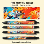 Naam, bericht, op het patroon van de graffitiverf  zwarte inkt pen