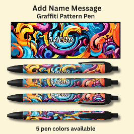 Naam bericht toevoegen, op graffiti patroon zwarte inkt pen