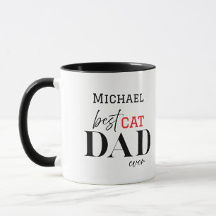 Naam Beste Kat Papa Ooit Eenvoudige Typografie Mok