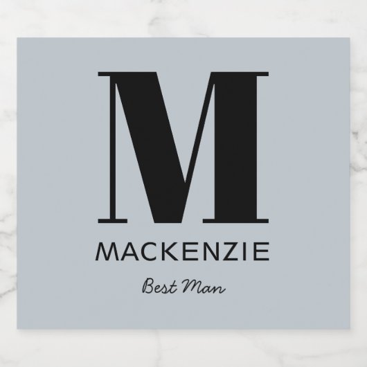 Naam beste mannemonogram bier etiket (Enkel label)