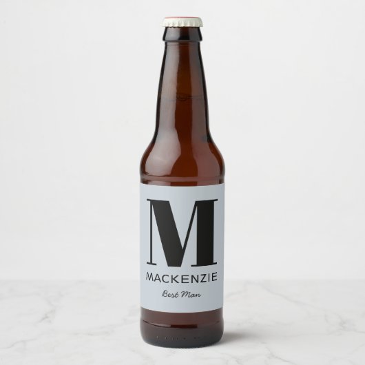 Naam beste mannemonogram bier etiket (Voorkant)