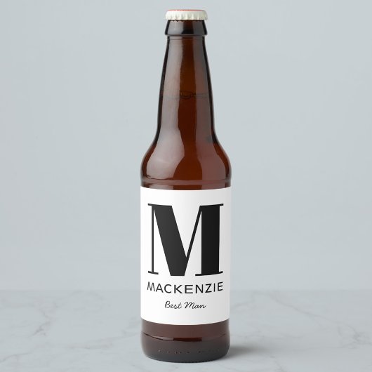 Naam beste mannemonogram bier etiket