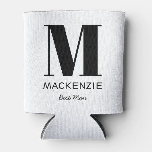 Naam beste mannemonogram blikjeskoeler (Voorkant)