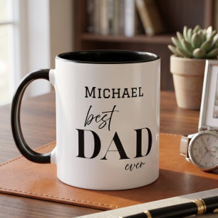 Naam Beste Papa Ooit Eenvoudige Typografie Vader Mok