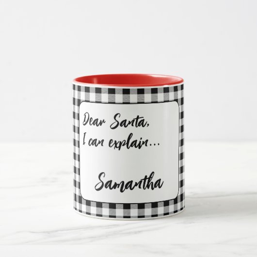 Naam, Beste Santa Buffalo Check 11oz of 15oz Combo Mok (Midden)