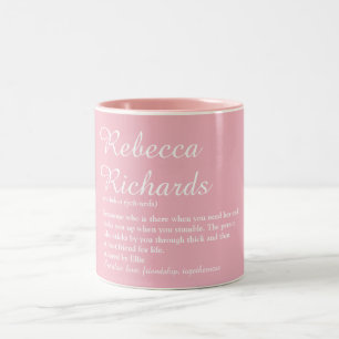 Naam Beste Vriendin Definitie Chic Script Meisjesa Tweekleurige Koffiemok