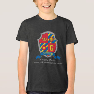 Naam betekenis Gideon ridders leeuw en kroon Tri-Blend Shirt