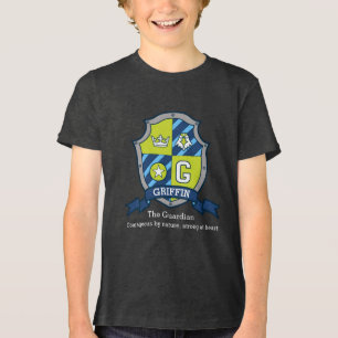 Naam betekenis Griffin ridders schild groen grijs Tri-Blend Shirt