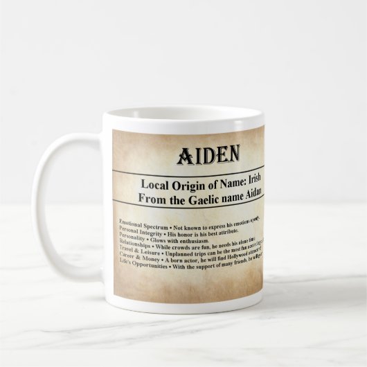 Naam Betekenis Mok - Aiden (Links)