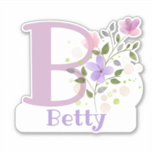 Naam Betty & Initiaal met Floral Design