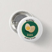 Naam bewerkbaar voor Egg Allergy Alert Ronde Button 3,2 Cm (Voorkant /achterkant)