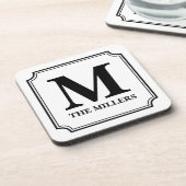 Naam bewerkbare kleurenfamilie / balk / Diner Mono Bier Onderzetter (Linkerzijde)