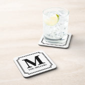 Naam bewerkbare kleurenfamilie / balk / Diner Mono Bier Onderzetter (Rechterzijde)