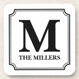 Naam bewerkbare kleurenfamilie / balk / Diner Mono Bier Onderzetter