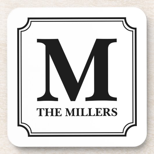 Naam bewerkbare kleurenfamilie / balk / Diner Mono Bier Onderzetter (Voorkant)