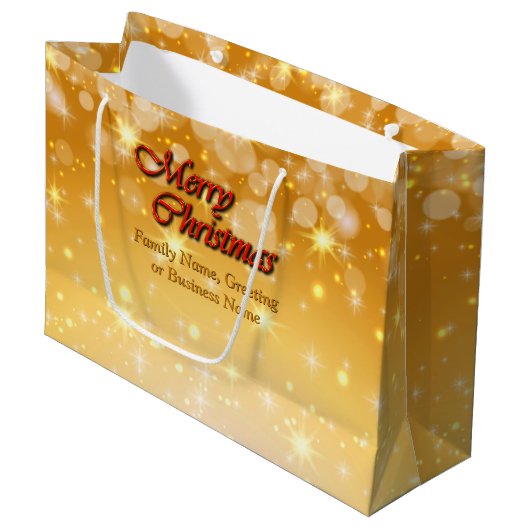 Naam bewerken Tekst met kerstmis Groot Cadeauzakje (Voorkant Gekanteld)