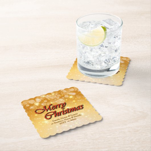 Naam bewerken Tekst met kerstmis Kartonnen Onderzetters (Insitu)