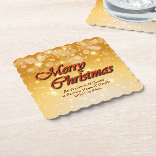 Naam bewerken Tekst met kerstmis Kartonnen Onderzetters (Gebogen)