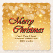 Naam bewerken Tekst met kerstmis Kartonnen Onderzetters (Voorkant)