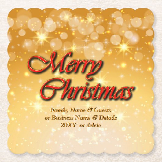 Naam bewerken Tekst met kerstmis Kartonnen Onderzetters (Voorkant)