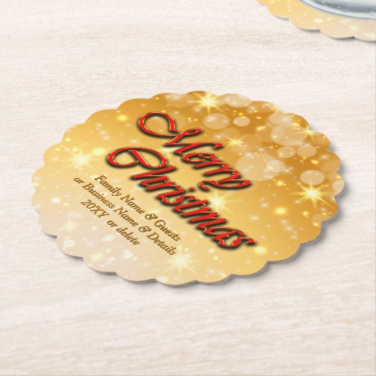 Naam bewerken Tekst met kerstmis Kartonnen Onderzetters (Gekanteld)