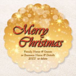 Naam bewerken Tekst met kerstmis Kartonnen Onderzetters