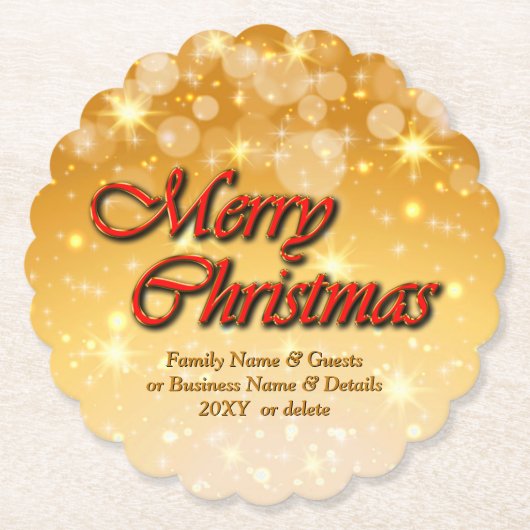 Naam bewerken Tekst met kerstmis Kartonnen Onderzetters (Voorkant)