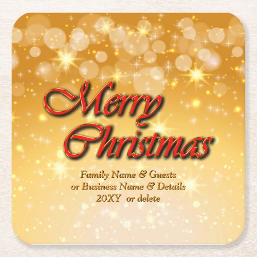 Naam bewerken Tekst met kerstmis Kartonnen Onderzetters (Voorkant)