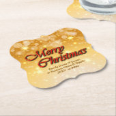 Naam bewerken Tekst met kerstmis Kartonnen Onderzetters (Gekanteld)