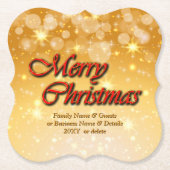 Naam bewerken Tekst met kerstmis Kartonnen Onderzetters (Voorkant)
