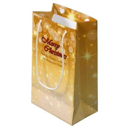 Naam bewerken Tekst met kerstmis Klein Cadeauzakje (Voorkant Gekanteld)