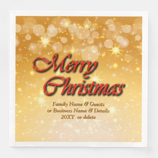 Naam bewerken Tekst met kerstmis Servet (Voorkant)