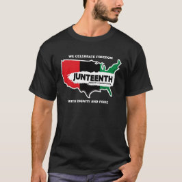 Naam bewerken Tekst USA Map Juneteenth T-shirt