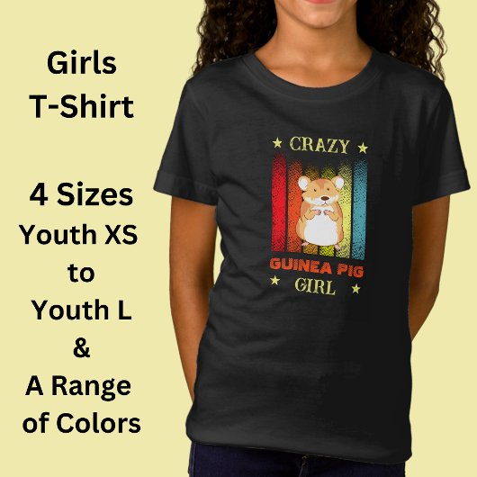 Naam bewerken Text Crazy Guinee Pig Girl T-shirt