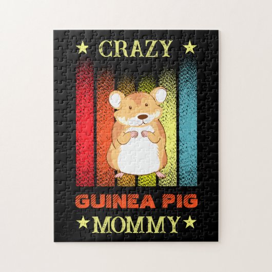 Naam bewerken Text Crazy Guinee Pig Lady Ma Legpuzzel (Verticaal)