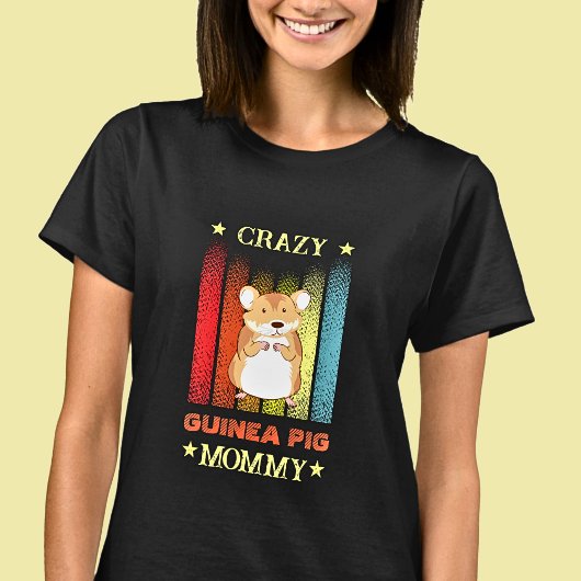 Naam bewerken Text Crazy Guinee Pig Lady Ma T-shirt