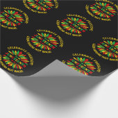 Naam bewerken Text Juneteenth Sunflower & Slogans Cadeaupapier (Hoek)