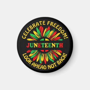 Naam bewerken Text Juneteenth Sunflower & Slogans Magneet