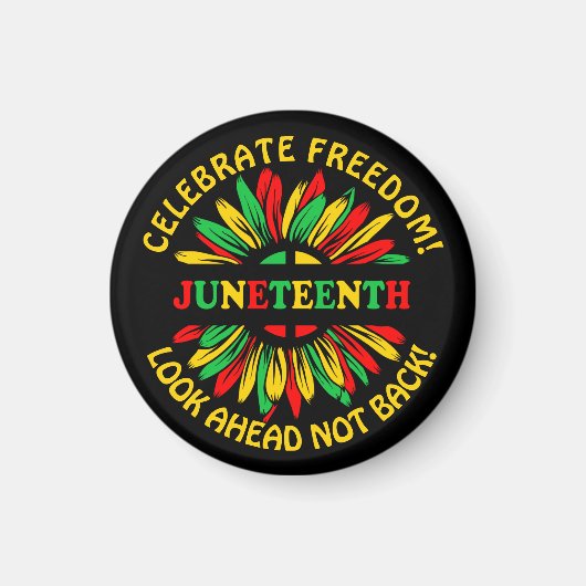 Naam bewerken Text Juneteenth Sunflower & Slogans Magneet (Voorkant)