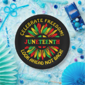 Naam bewerken Text Juneteenth Sunflower & Slogans Papieren Bordje (Feest)