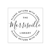 Naam bibliotheek | Aangepaste ronde uit de bibliot Rubberstempel (Afrduk)