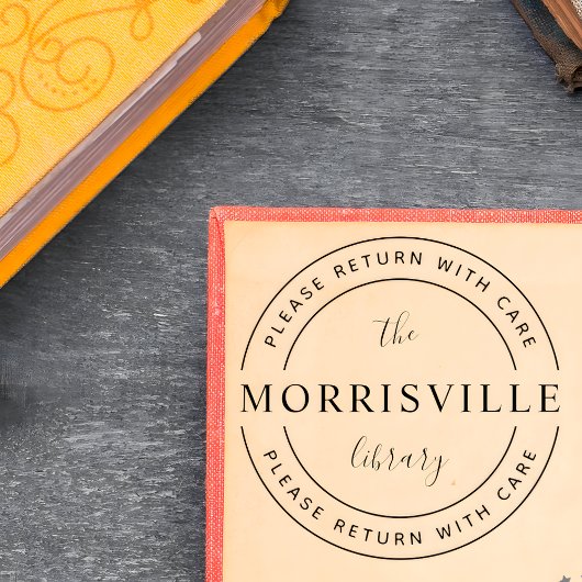 Naam bibliotheek | Aangepaste ronde uit de bibliot Rubberstempel