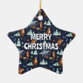 NAAM - Big Foot, Aliens, Rendier & Kerstmis Keramisch Ornament