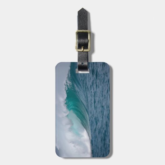 Naam Big Wave Blue Ocean Contact Bagagelabel (Voorkant verticaal)