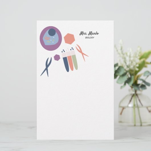Naam biologie klasse cel briefpapier (Staand voorkant)