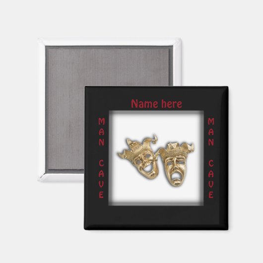 Naam bioscoopmaskers Man Magneet (Voorkant / Achterkant)